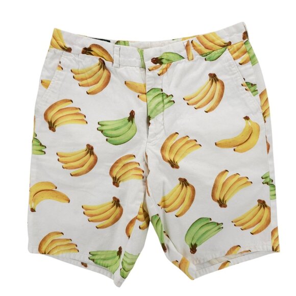 GITMAN BROS Shorts Banana Print Chino 100% Cotton Made in USA Size 32 - Picture 1 of 4